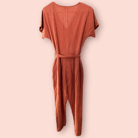 Polagram burnt orange striped jumper size small - Picture 2 of 5